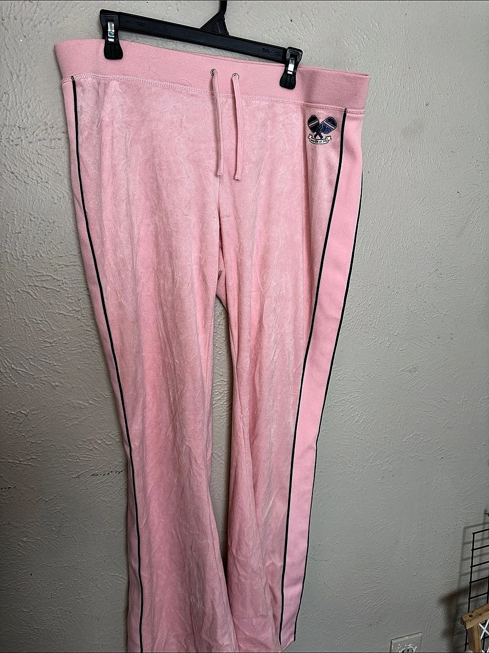 Juicy Couture Women's Cotton Velour Pickleball Pant Pink XL